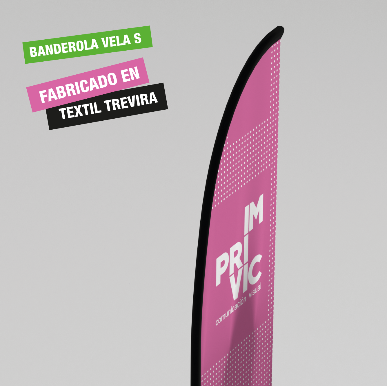 Fly Banner tipo vela para publicidad exterior.